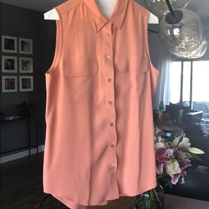 Equipment blush Signature slim sleeveless blouse